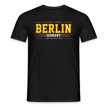 Berlin - Männer T-Shirt - Schwarz - Vorne - AI Model Male 178 light (178cm)