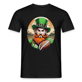 St. Patrick’s Day Shamrock Football américain - T-shirt homme - noir - Devant - AI Model Male 178 light (178cm)