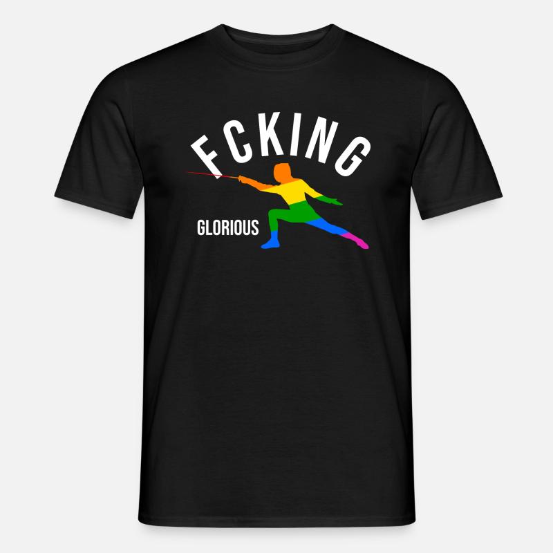 Fcking Glorious Fechter - Männer T-Shirt - Schwarz