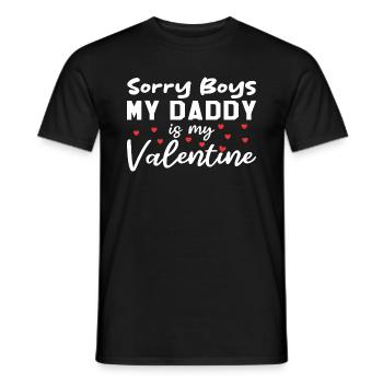 Désolé les garçons, mon papa est mon valentin - T-shirt homme - noir - Devant - AI Model Male 178 light (178cm)