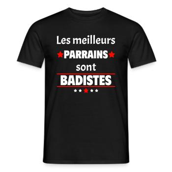 Les meilleurs parrains sont badistes, cadeau noël - T-shirt homme - noir - Devant - AI Model Male 178 light (178cm)