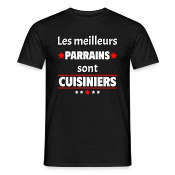 Les meilleurs parrains sont cuisiniers,cadeau noël - T-shirt homme - noir - Devant - AI Model Male 178 light (178cm)