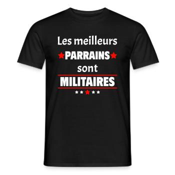 Les meilleurs parrains sont militaires, noël - T-shirt homme - noir - Devant - AI Model Male 178 light (178cm)