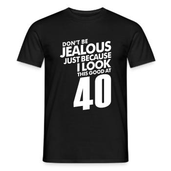 40 Years - Men's T-Shirt - black - Front - AI Model Male 178 light (178cm)