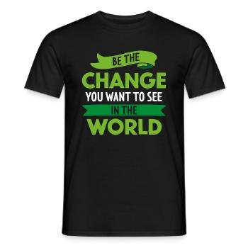 BE THE CHANGE YOU WANT TO SEE IN THE WORLD - T-shirt homme - noir - Devant - AI Model Male 178 light (178cm)