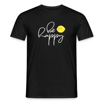Be happy - Männer T-Shirt - Schwarz - Vorne - AI Model Male 178 light (178cm)