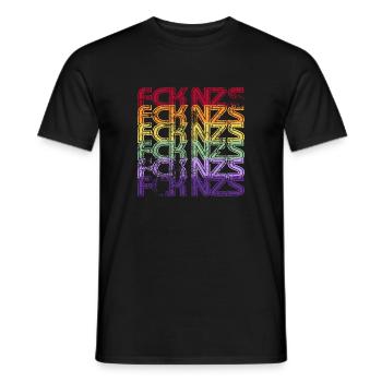 Contre les nazis - FCK NZS - Contre la droite - Vintage - T-shirt homme - noir - Devant - AI Model Male 178 light (178cm)