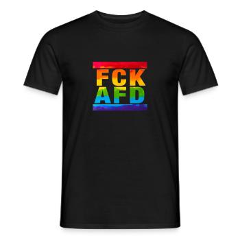 Contre les nazis - FCK AFD - Contre la droite - T-shirt homme - noir - Devant - AI Model Male 178 light (178cm)