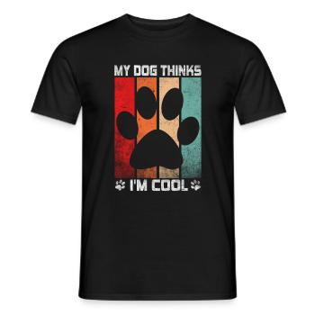 Mon chien pense que je suis cool Dog Lover Dog Owner - T-shirt homme - noir - Devant - AI Model Male 178 light (178cm)