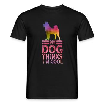 My Dog Thinks I'm Cool Dog Lover Dog Owner - Männer T-Shirt - Schwarz - Vorne - AI Model Male 178 light (178cm)