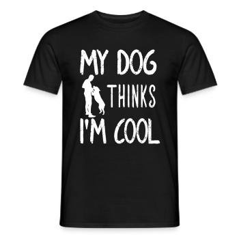 Mon chien pense que je suis cool Dog Lover Dog Owner - T-shirt homme - noir - Devant - AI Model Male 178 light (178cm)