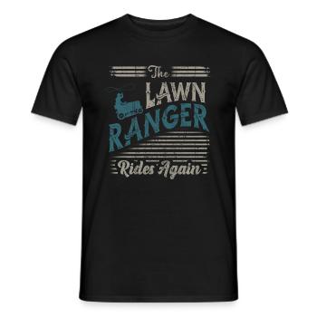We Ride At Dawn Dad Lawn Mower Make Laugh Day Yard - Männer T-Shirt - Schwarz - Vorne - AI Model Male 178 light (178cm)