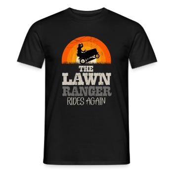 We Ride At Dawn Dad Lawn Mower Make Laugh Day Yard - Männer T-Shirt - Schwarz - Vorne - AI Model Male 178 light (178cm)