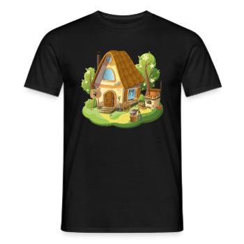 Fairytale house forge from farm - Men's T-Shirt - black - Front - AI Model Male 178 light (178cm)