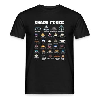 Types Of Shark Faces. Shark Face Identification - Men's T-Shirt - black - Front - AI Model Male 178 light (178cm)