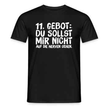 11. Gebot Du sollst mir nicht auf die Nerven gehen - Männer T-Shirt - Schwarz - Vorne - AI Model Male 178 light (178cm)