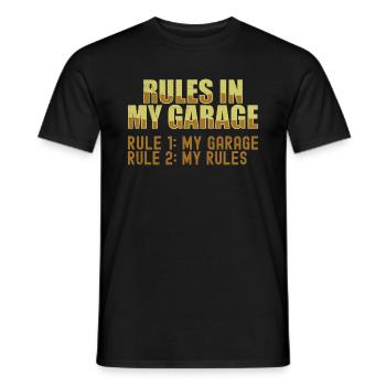 Garage Rules - Rule 1 My Garage Rule 2 My Rules - Men's T-Shirt - black - Front - AI Model Male 178 light (178cm)