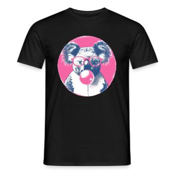 Koala mit Sonnenbrille Bubblegum für einen - Männer T-Shirt - Schwarz - Vorne - AI Model Male 178 light (178cm)