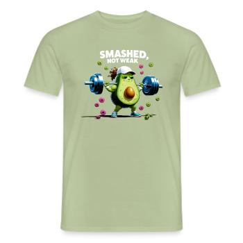 Avocat fort dans la salle de sport - T-shirt homme - vert sauge - Devant - AI Model Male 178 light (178cm)