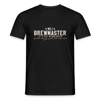NO.1 Brewmaster - Brewer Beer Brew Gift - Men's T-Shirt - black - Front - AI Model Male 178 light (178cm)