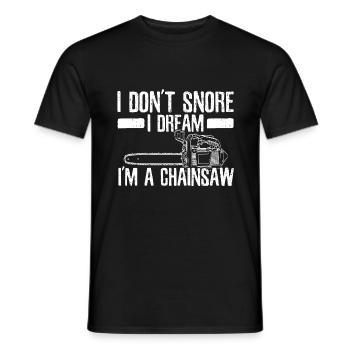 Lumberjack - Chainsaw Snore Funny Gift - Men's T-Shirt - black - Front - AI Model Male 178 light (178cm)