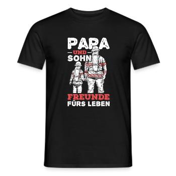 Feuerwehr Vater Sohn Partnerlook - Männer T-Shirt - Schwarz - Vorne - AI Model Male 178 light (178cm)