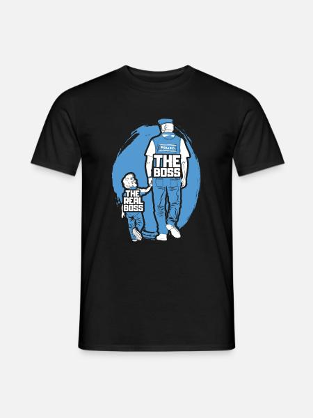 Polizei Papa Sohn Partnerlook - Männer T-Shirt - Schwarz