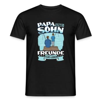 Angeln Vater Sohn Partnerlook - Männer T-Shirt - Schwarz - Vorne - AI Model Male 178 light (178cm)
