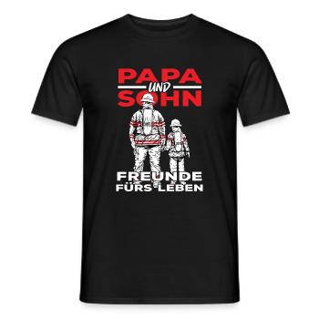 Feuerwehr Vater Sohn Partnerlook - Männer T-Shirt - Schwarz - Vorne - AI Model Male 178 light (178cm)