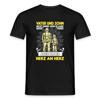 Feuerwehr Vater Sohn Partnerlook - Männer T-Shirt - Schwarz - Vorne - AI Model Male 178 light (178cm)