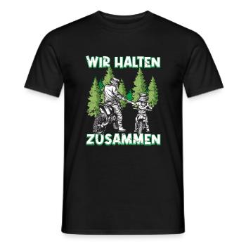 Motocross Vater Sohn Partnerlook Vatertag - Männer T-Shirt - Schwarz - Vorne - AI Model Male 178 light (178cm)