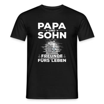 Angeln Vater Sohn Partnerlook - Männer T-Shirt - Schwarz - Vorne - AI Model Male 178 light (178cm)