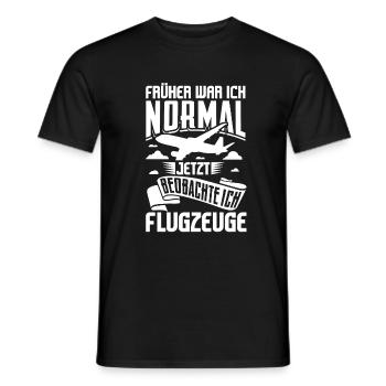 Planespotter Flugzeug Planespotting Flughafen - Männer T-Shirt - Schwarz - Vorne - AI Model Male 178 light (178cm)