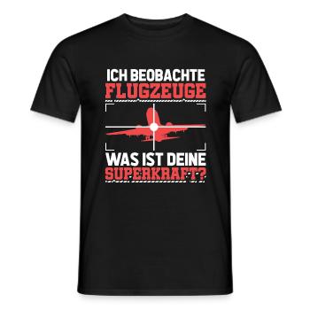 Planespotter Planespotting Flugzeug - Männer T-Shirt - Schwarz - Vorne - AI Model Male 178 light (178cm)