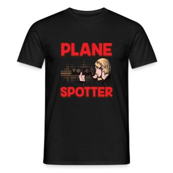 Planespotter Airplane Planespotting Airport - Men's T-Shirt - black - Front - AI Model Male 178 light (178cm)