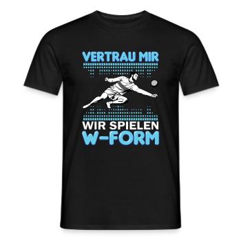 Vertrau mir wir W-Form Rückschlagspiel Faustball - Männer T-Shirt - Schwarz - Vorne - AI Model Male 178 light (178cm)