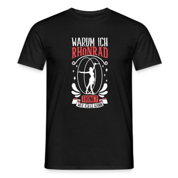 Warum ich Röhnrad turne | Rhönrad - Männer T-Shirt - Schwarz - Vorne - AI Model Male 178 light (178cm)