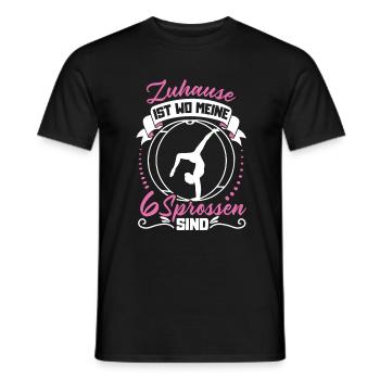 Zuhause ist wo meine 6 Sprossen sind | Rhönrad - Männer T-Shirt - Schwarz - Vorne - AI Model Male 178 light (178cm)