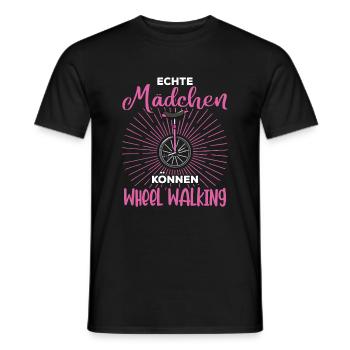 Echte Mädchen können Wheel Walking Einrad - Männer T-Shirt - Schwarz - Vorne - AI Model Male 178 light (178cm)