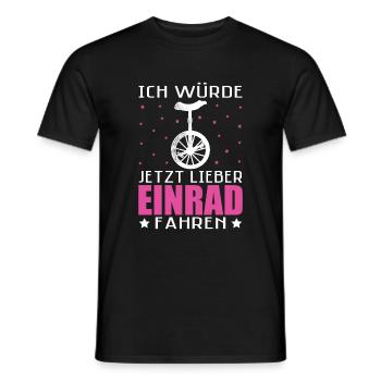 Ich würde jetzt lieber Einrad Unicycle - Männer T-Shirt - Schwarz - Vorne - AI Model Male 178 light (178cm)
