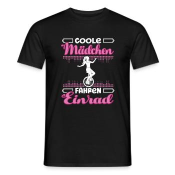 Coole Mädchen fahren Einrad Einradfahrer - Männer T-Shirt - Schwarz - Vorne - AI Model Male 178 light (178cm)
