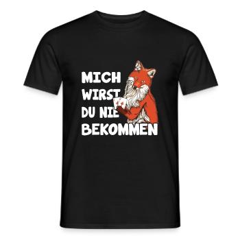 Fuchs gefangen Kartenspiel Doppelkopf - Männer T-Shirt - Schwarz - Vorne - AI Model Male 178 light (178cm)