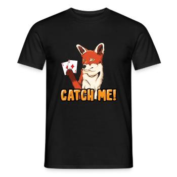 Catch Me Fox caught Doko Double Head - Men's T-Shirt - black - Front - AI Model Male 178 light (178cm)