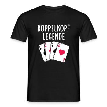 Cartes à jouer de légende à deux têtes - T-shirt homme - noir - Devant - AI Model Male 178 light (178cm)