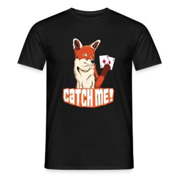 Catch Me Fuchs gefangen Doppelkopf - Männer T-Shirt - Schwarz - Vorne - AI Model Male 178 light (178cm)