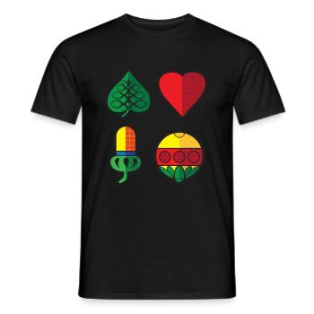 Cartes à jouer Jeu de cartes bavarois Bayern Schafkopf - T-shirt homme - noir - Devant - AI Model Male 178 light (178cm)