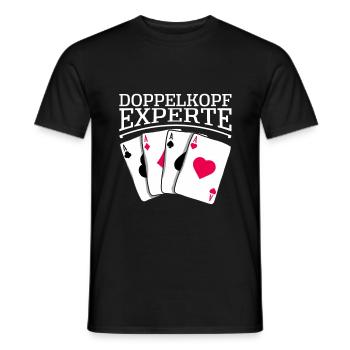 Kartenspiel Doppelkopf Experte Spielkarten - Männer T-Shirt - Schwarz - Vorne - AI Model Male 178 light (178cm)