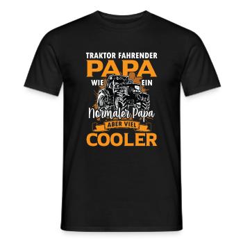 Traktor fahrender Papa wie ein normaler Papa - Männer T-Shirt - Schwarz - Vorne - AI Model Male 178 light (178cm)