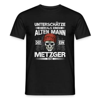 Metzger Alter mann Fleischer - Männer T-Shirt - Schwarz - Vorne - AI Model Male 178 light (178cm)