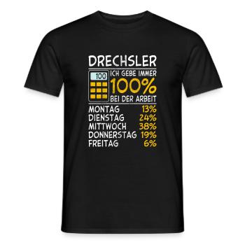 Drechsler Immer 100% - Männer T-Shirt - Schwarz - Vorne - AI Model Male 178 light (178cm)